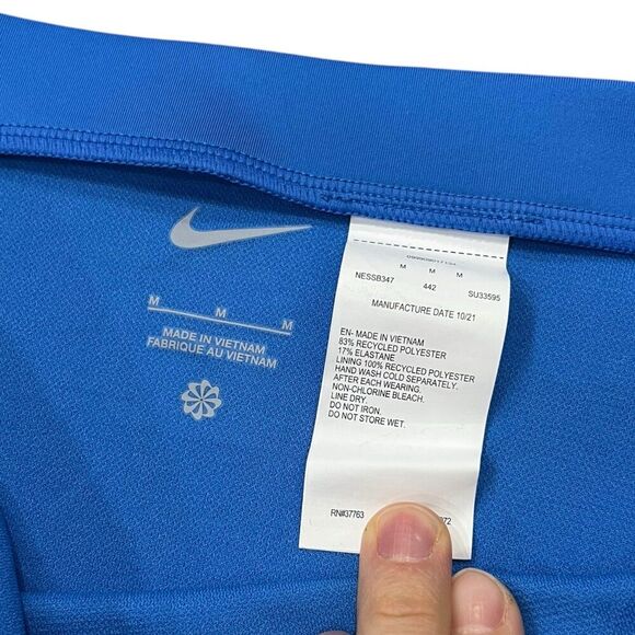 Nike Blue High Waisted Bandeau Bikini Swim Bottom M - Picture 2 of 2